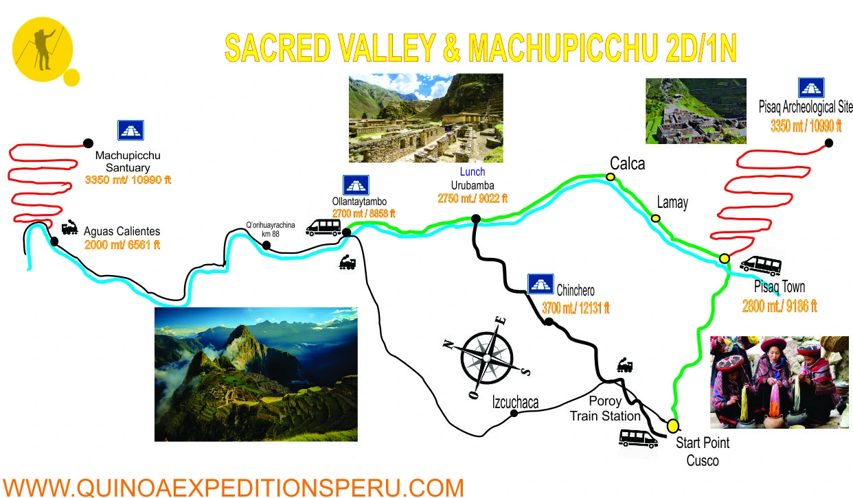 Sacred Valley and Machu Picchu Map | Quinoa Expeditons